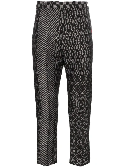 Shop Haider Ackermann Cropped Jacquard Trousers In Grey