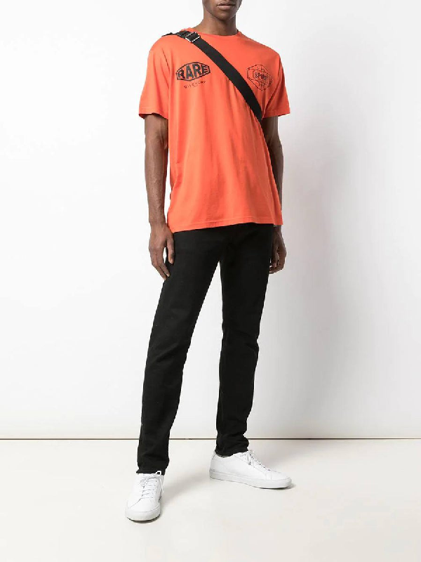 Givenchy Orange Men's Rare Logo Spirit T-shirt | ModeSens