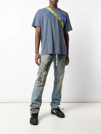 Shop Off-white Diagonal Wizard Relaxed Fit Jeans