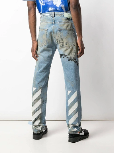 Shop Off-white Diagonal Wizard Relaxed Fit Jeans