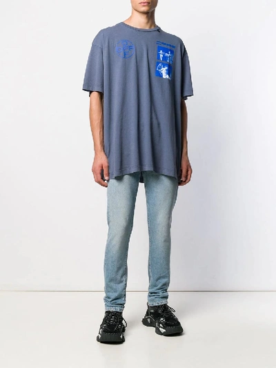 Shop Off-white Hardcore Caravaggio Short Sleeve T-shirt Indigo