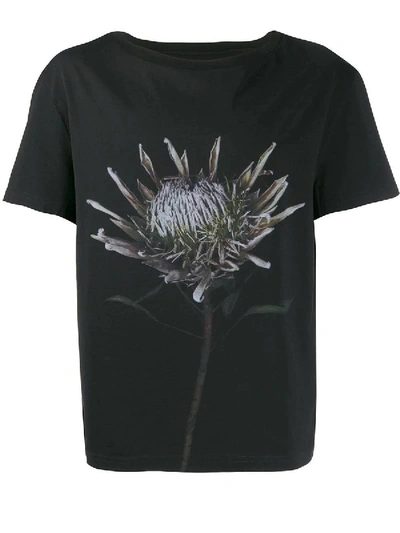 Shop Maison Margiela Degeneration Floral T-shirt In Black