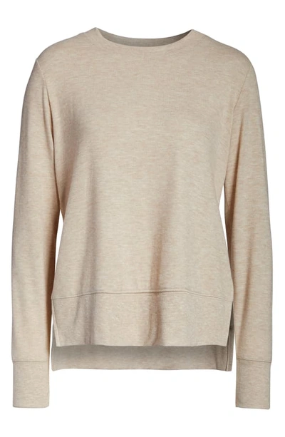 Shop Alo Yoga 'glimpse' Long Sleeve Top In Putty Heather