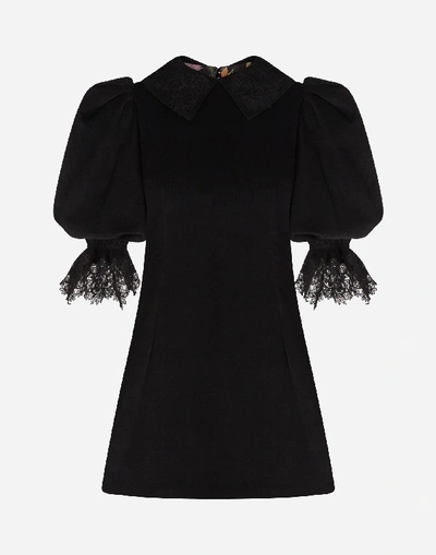 Shop Dolce & Gabbana Short Velvet Dress In Black