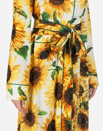 Shop Dolce & Gabbana Sunflower-print Crepe De Chine Jumpsuit In Floral Print