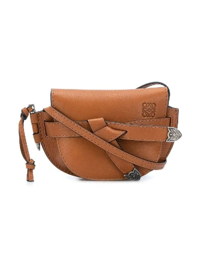 Shop Loewe Gate Western Mini Bag Brown