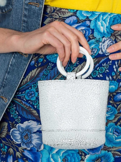 Shop Simon Miller Crackled Mini Bucket Bag White