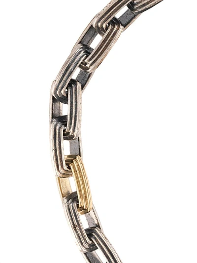 Shop M. Cohen Silver And Gold 7mm Equinox Link Bracelet