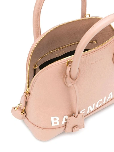 Shop Balenciaga Ville Top Handle S Bag Nude In Neutral