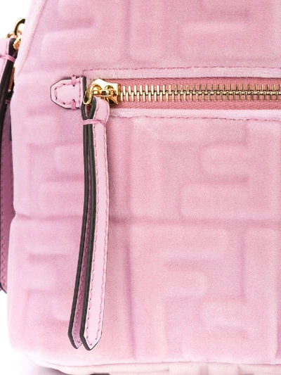 Shop Fendi Embossed Mini Monogram Backpack Pink