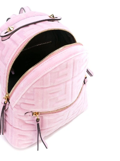 Shop Fendi Embossed Mini Monogram Backpack Pink