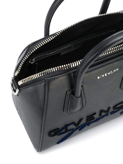 Shop Givenchy Black Double Signature Antigona Tote Bag