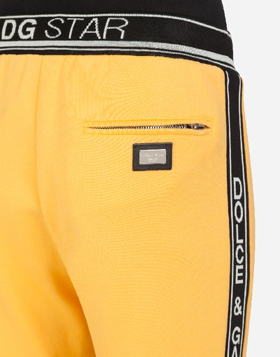 Shop Dolce & Gabbana Jersey Jogging Pants In Yellow