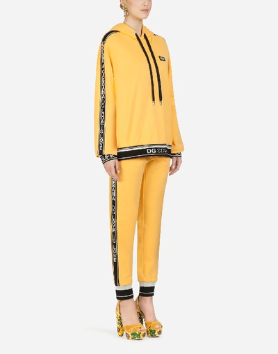 Shop Dolce & Gabbana Jersey Jogging Pants In Yellow