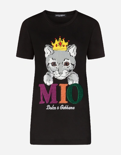 Shop Dolce & Gabbana Jersey T-shirt With Patch In Black