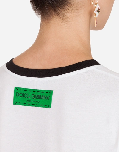 Shop Dolce & Gabbana Jersey T-shirt With Print In White