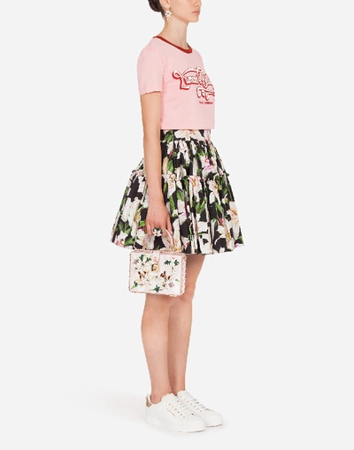 Shop Dolce & Gabbana Jersey T-shirt With Print In Pink