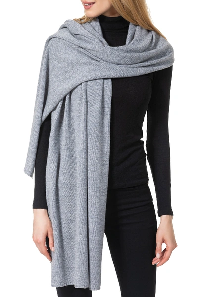 Shop Amicale Cashmere Travel Wrap Scarf In 020gry