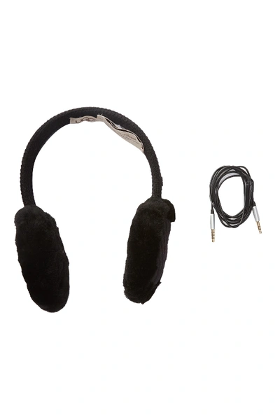 Shop Ugg Genuine Sheepskin Knit Wired Earmuffs In Black