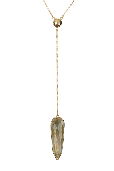 Shop Argento Vivo Semiprecious Stone Y-necklace In Gold