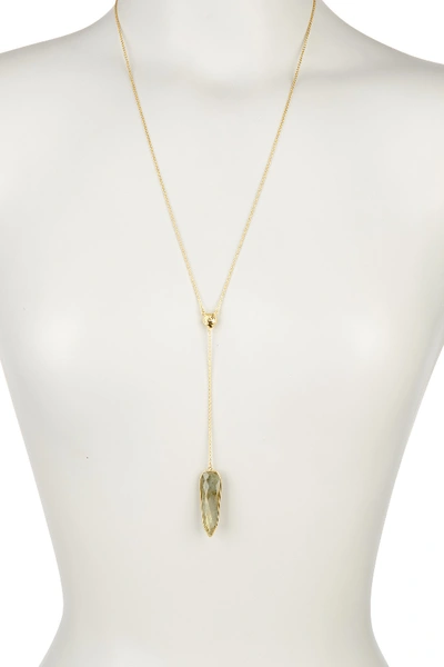 Shop Argento Vivo Semiprecious Stone Y-necklace In Gold