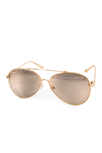 Shop Aqs Tommie 60mm Aviator Sunglasses In Gold