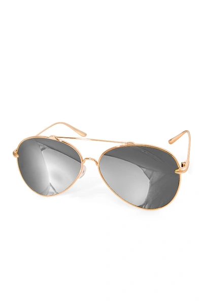 Shop Aqs Tommie 60mm Aviator Sunglasses In Charcoal
