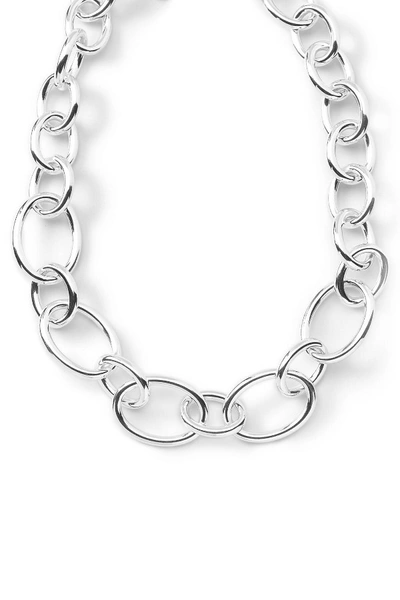 Shop Ippolita Glamazon Oval Link Collar Necklace In Silver