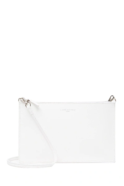Shop Lancaster Saffiano Element Leather Shoulder Bag In White