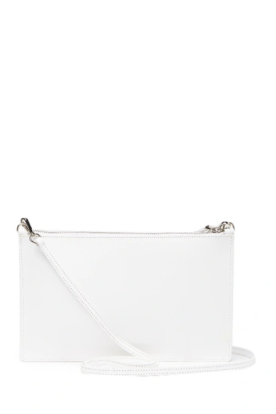 Shop Lancaster Saffiano Element Leather Shoulder Bag In White