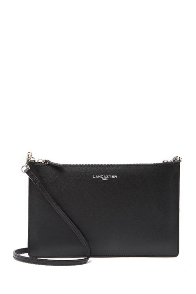 Shop Lancaster Saffiano Element Leather Crossbody Bag In Blackred Interior