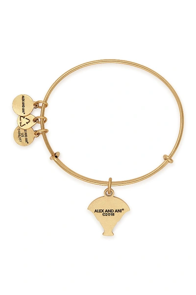 Shop Alex And Ani Blue Lotus Charm Wire Adjustable Bracelet In Gold