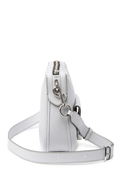 Shop Marc Jacobs Lock That Leather Messenger Bag In Light Grey