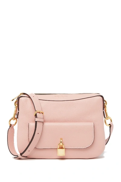 Shop Marc Jacobs Lock That Leather Messenger Bag In Rose