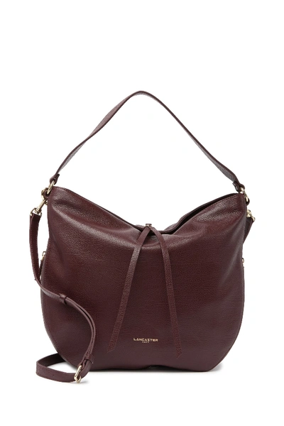 Shop Lancaster Dune Leather Hobo In Burgundy