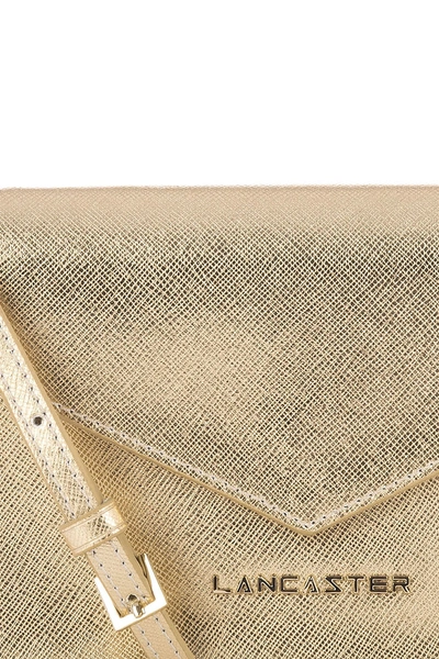 Shop Lancaster Adeline Leather Crossbody Clutch In Gold