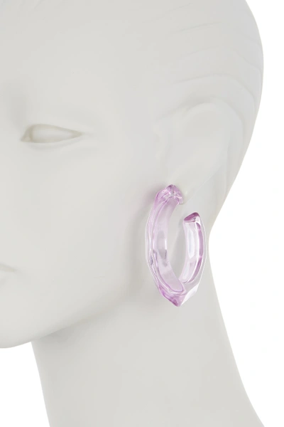 Shop Baublebar Hallee Lucite Hoop Earrings In Purple