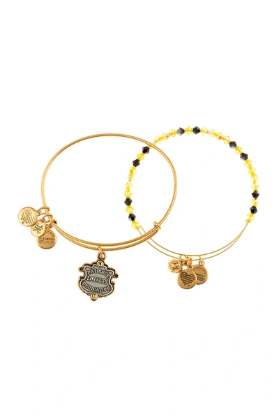 Shop Alex And Ani Harry Potter Hufflepuff House Crystal Bracelet - Set Of 2 In Gold