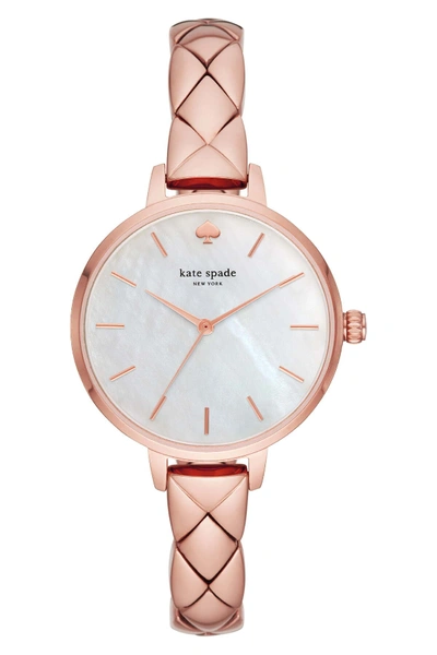Shop Kate Spade Women's Metro Bracelet Watch, 34mm In Rose Gold/ Mop/ Rose Gold