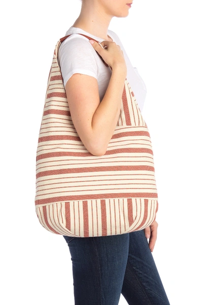 Shop Lucky Brand Mia Woven Hobo In Red 16