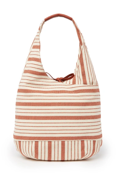 Shop Lucky Brand Mia Woven Hobo In Red 16