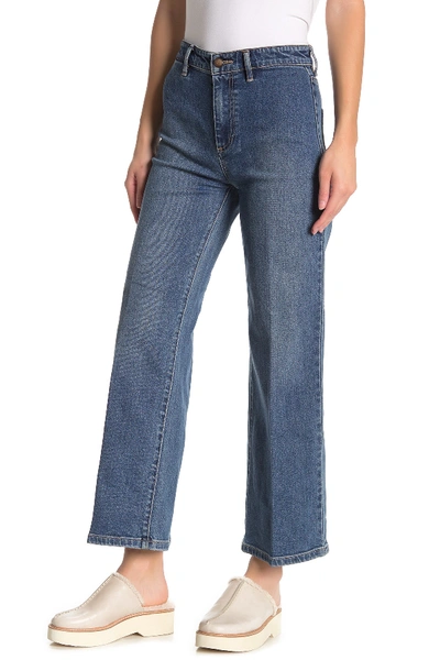 Shop Vince Cropped High Rise Jeans In Vintage Indigo Wash