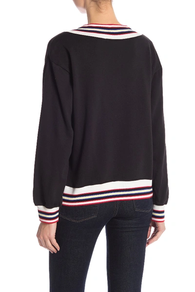 Shop Rebecca Minkoff Kristine Striped Contrast Sweater In Black