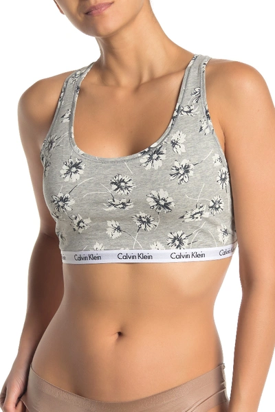 Shop Calvin Klein Carousel Racerback Bralette In Tyx Scat Posyg