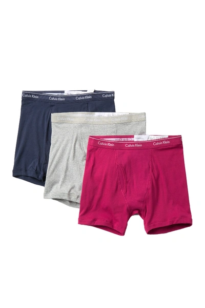 Shop Calvin Klein Boxer Briefs - Pack Of 3 In Qls Md In/vvcs/
