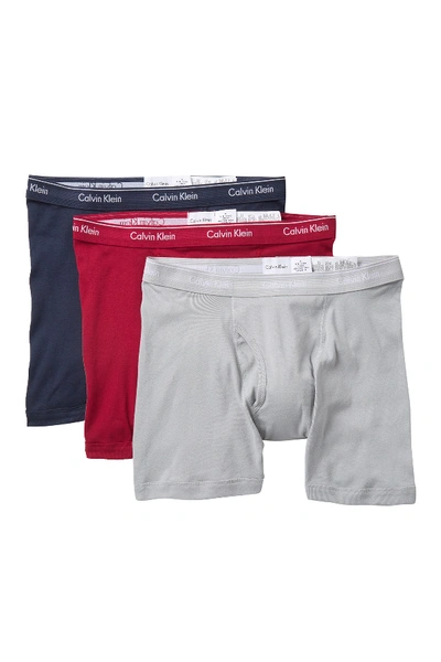 Shop Calvin Klein Boxer Briefs - Pack Of 3 In Scooter/mood Indigo/high Rise