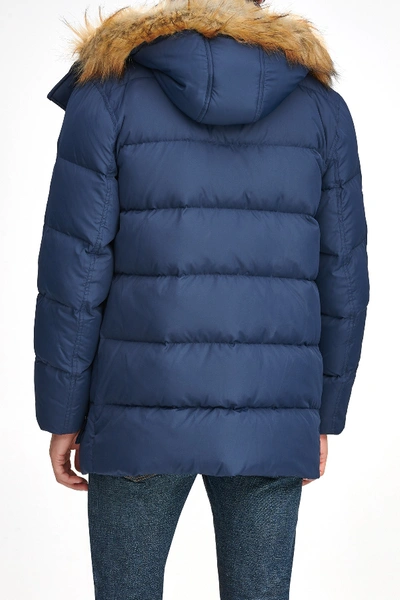 Shop Andrew Marc Conway Removable Faux Fur Hood Quilted Parka In Ink