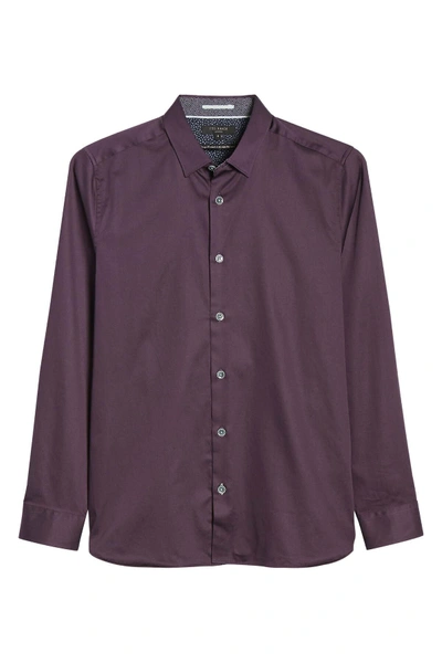 Shop Ted Baker Crazee Slim Fit Stretch Sport Shirt In Dp Purple