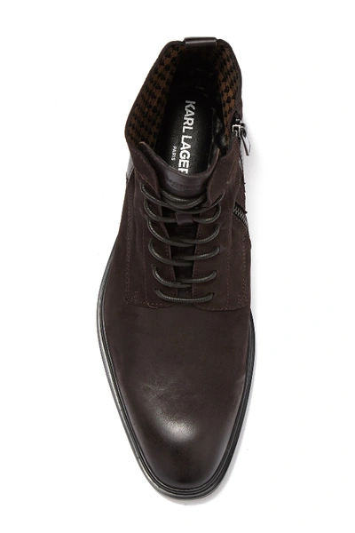 Shop Karl Lagerfeld Lace-up Boot In Brown