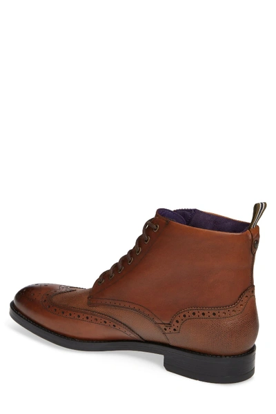 Shop Ted Baker Twrens Wingtip Leather Boot In Tan